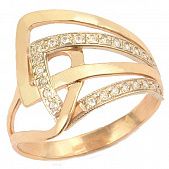 Перстень из красного+белого золота  с цирконием (модель 02-0400.0.4401)