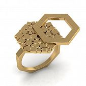 Перстень из красного золота  с цирконием (модель 02-2445.0.1401)