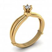 Перстень из белого золота  с бриллиантом (модель 02-2443.0.2110)