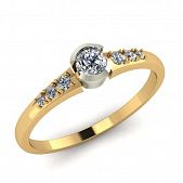 Перстень из белого золота  с бриллиантом (модель 02-1659.0.2110)