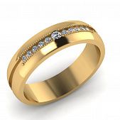 Обручальное кольцо из красного золота  с цирконием (модель 04-0152.0.1401)