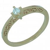 Перстень из белого золота  с бриллиантом (модель 02-0743.0.2110)