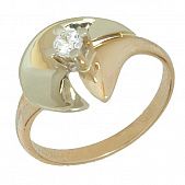 Перстень из красного+белого золота  с цирконием (модель 02-0694.0.4401)