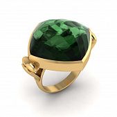 Перстень из красного золота  с кварцем зеленым (модель 02-1661.0.1256)