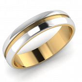 Обручальное кольцо из красного+белого золота  (модель 04-0152.1.4000)