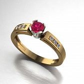 Перстень из белого золота  с сапфиром (модель 02-1367.0.2120)