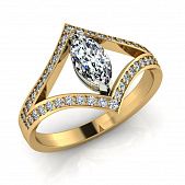 Перстень из белого золота  с топазом Лондон (модель 02-2367.0.2224)