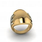 Перстень из красного+белого золота  с цирконием (модель 02-1239.0.4401)