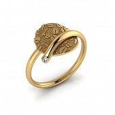 Перстень из красного золота  с цирконием (модель 02-2414.0.1401)