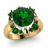 Перстень из белого золота  с кварцем зеленым (модель 02-1420.0.2256)