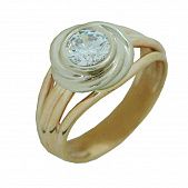 Перстень из красного+белого золота  с цирконием (модель 02-0919.0.4401)