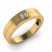 Перстень из красного золота  с бриллиантом (модель 02-1006.0.1110)