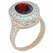 Перстень из красного+белого золота  с топазом Лондон (модель 02-0713.0.4224)