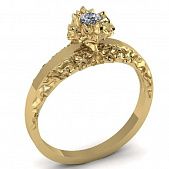 Перстень из белого золота  с бриллиантом (модель 02-2003.0.2110)