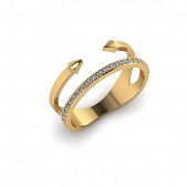 Перстень из красного золота  с цирконием (модель 02-2524.0.1401)