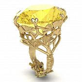 Перстень из красного золота  с цитрином (модель 02-2033.0.1270)
