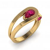 Перстень из красного золота  с цирконием (модель 02-1876.0.1401)