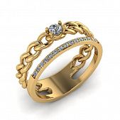Перстень из красного золота  с цирконием (модель 02-2710.0.1401)