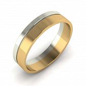 Обручальное кольцо из красного+белого золота  (модель 04-0161.0.4000)