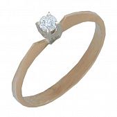 Перстень из белого золота  с бриллиантом (модель 02-0641.1.2110)
