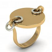 Перстень из красного+белого золота  (модель 02-1994.0.4000)