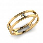 Перстень из красного золота  с цирконием (модель 02-2762.0.1401)