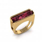 Перстень из красного золота  с кварцем зеленым (модель 02-2816.0.1256)