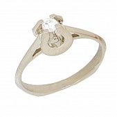 Перстень из белого золота  с бриллиантом (модель 02-0646.1.2110)