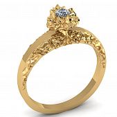 Перстень из красного золота  с цирконием (модель 02-2003.0.1401)