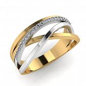 Перстень из красного+белого золота  с цирконием (модель 02-1796.0.4401)