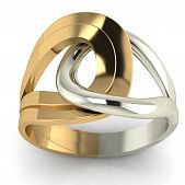 Перстень из красного+белого золота  (модель 02-1308.0.4000)