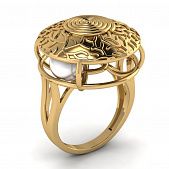 Перстень из красного золота  с жемчугом (модель 02-2165.0.1310)
