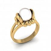 Перстень из красного+белого золота  с жемчугом (модель 02-2664.0.4310)