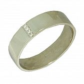 Обручальное кольцо из белого золота  с бриллиантом (модель 04-0139.0.2110)