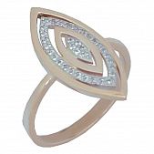 Перстень из красного+белого золота  с цирконием (модель 02-0934.0.4401)