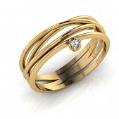 Перстень из красного золота  с цирконием (модель 02-2266.0.1401)