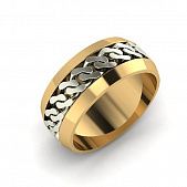 Обручальное кольцо из красного+белого золота  (модель 04-0166.0.4000)
