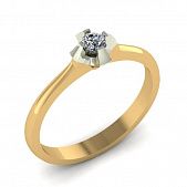 Перстень из красного+белого золота  с бриллиантом (модель 02-2546.0.4110)