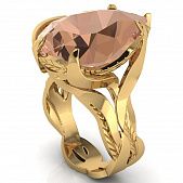 Перстень из красного золота  с топазом винным (модель 02-1858.0.1222)