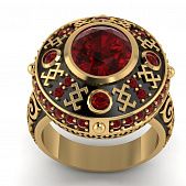 Перстень из красного золота  с гранатом (модель 02-1436.0.1210)