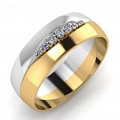 Обручальное кольцо из красного+белого золота  с цирконием (модель 04-0151.0.4401)