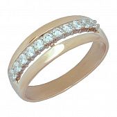 Перстень из красного+белого золота  с цирконием (модель 02-0937.0.4401)