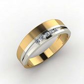 Перстень из красного+белого золота  с цирконием (модель 02-1435.0.4401)