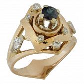 Перстень из красного+белого золота  с топазом Лондон (модель 02-0334.0.4224)
