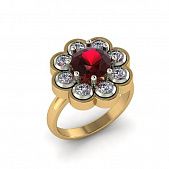 Перстень из красного золота  с хризолитом (модель 02-2829.0.1230)