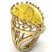 Перстень из красного золота  с цитрином (модель 02-2061.0.1270)