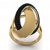 Перстень из красного+белого золота  с цирконием (модель 02-1421.0.4402)
