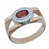 Перстень из красного+белого золота  с александритом синтетическ (модель 02-0600.0.4245)