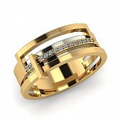 Перстень из красного+белого золота  с цирконием (модель 02-2190.0.4401)