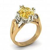 Перстень из красного+белого золота  с топазом Лондон (модель 02-2670.0.4224)